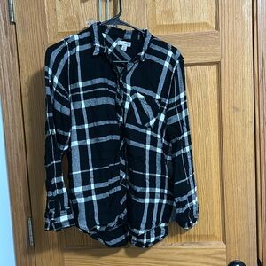 flannel, Calvin Klein, black/white flannel